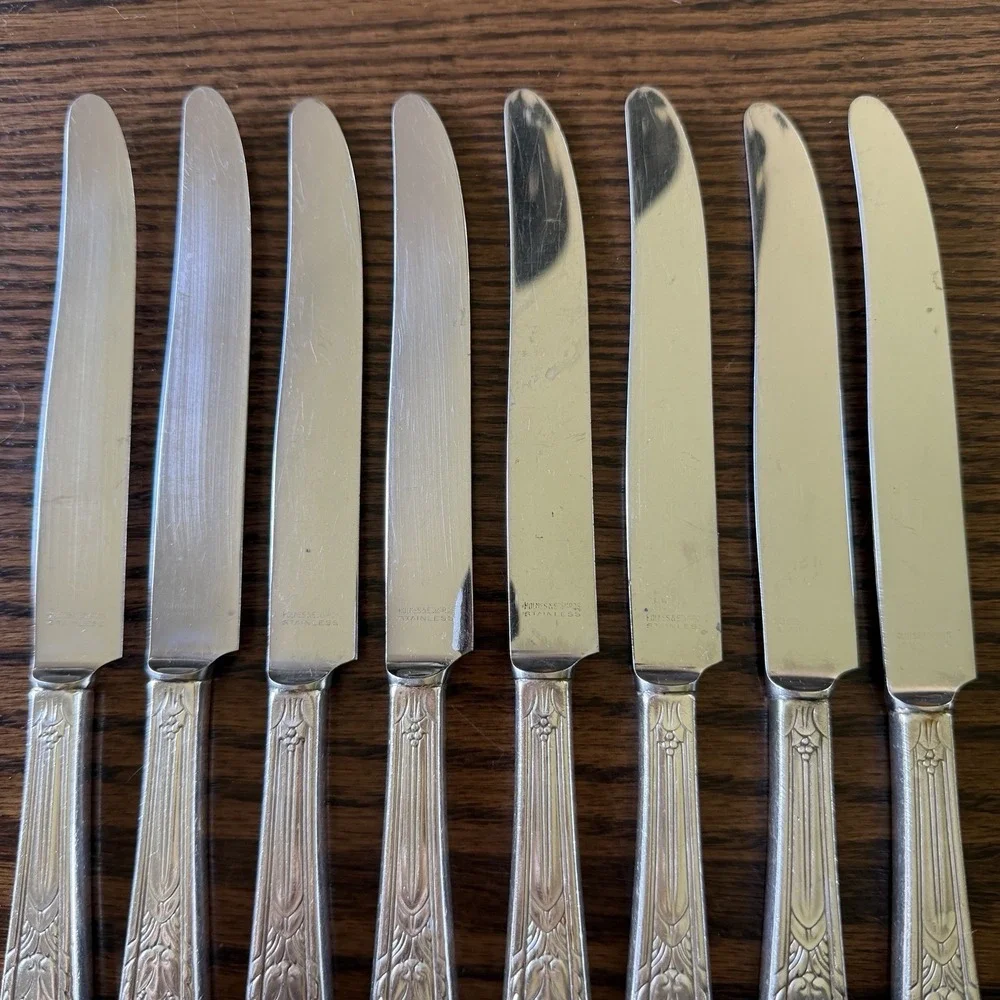 Vtg HOLMES & EDWARDS 1932 Masterpiece‎ Silverplate Dinner Knives Set Of 8